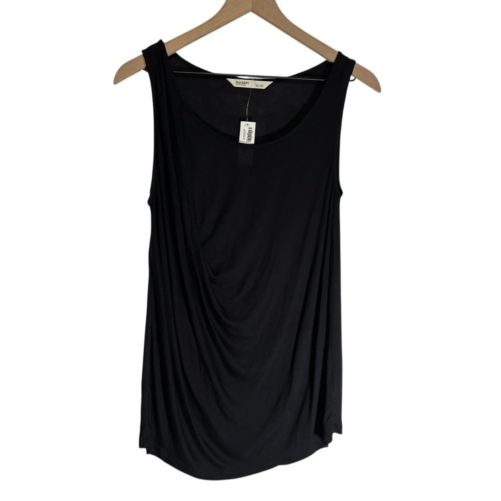 New Old Navy Black Sheer Draped Tank Top Women’s Size Medium